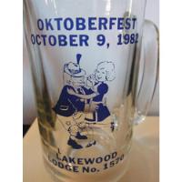 Tarro Cerveza Oktoberfest Lakewood Lodge Souvenir 1982 Beer, usado segunda mano   México 