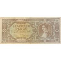 Billete Antiguo De Hungria. 100,000 Pengo. Usado. 1945. segunda mano   México 