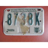 Usado, Placa Motociclista Colección Antigua Distrito Federal 8738k segunda mano   México 