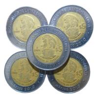 Colección 5 Pesos Conmemorativas Independencia 2010  R2v#2, usado segunda mano   México 