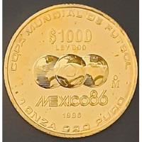 Moneda Oro, México86, Mil Pesos, Copa Mundial De Futbol., usado segunda mano   México 