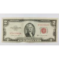 Billete 2 Dollares Usa Sello Rojo 1953 De La Suerte Sk03, usado segunda mano   México 
