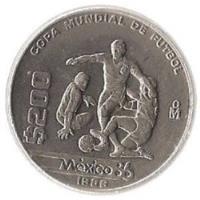 Moneda 200 Pesos Conmemorativa Del Mundial Mexico 86 segunda mano   México 