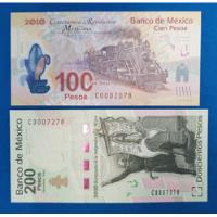 Usado, Set Billetes 100 Y 200 Pesos Bicentenario Independencia Unc segunda mano   México 
