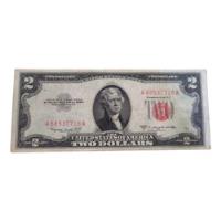 Escazo Billete De $2 Dolares Usa 1953 Con Sello Rojo  segunda mano   México 