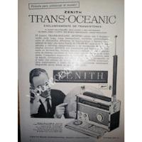 Cartel Retro . Radio Trans Oceanico Zenith 1950s 48 segunda mano   México 