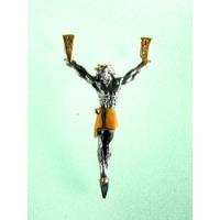 Cristo Del Veneno Plata Pavonada  Con Oro De 14k Fn4, usado segunda mano   México 