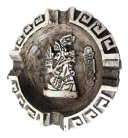 $ Antiguo Cenicero Plato Labrado Figura Dios Azteca Años 70s segunda mano   México 