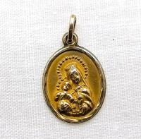 Dije Medalla Virgen Maria Y Niño Jesus Oro Laminado De 10k, usado segunda mano   México 