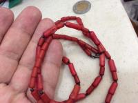 Raro Collar Vintage Coral Rojo Dama Caballero Amuleto, usado segunda mano   México 