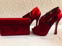 Elegantes  Zapatos Para Fiesta Color Rojo Tacón Alto  segunda mano   México 
