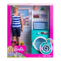 Barbie Set De Juego Muñeco Ken Y Muebles Con Lavadora segunda mano   México 