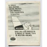 Western Airlines Publicidad Antigua Mexicana 1962 Original segunda mano   México 