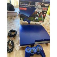Playstation 3 Slim Azul Metálico Ps3 Edición Pes 2012 160 Gb, usado segunda mano   México 