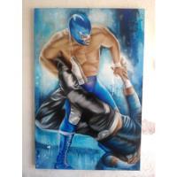 Cuadro Decorativo Blue Demon Jr Lucha Libre Aerografia Arte, usado segunda mano   México 