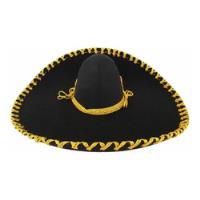 Sombrero Charro, Mariachi Negro Hilo Dorado Adulto, usado segunda mano   México 