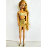 Usado, Barbie Vestido Aretes Zapatillas Dorada Cintura México 1966 segunda mano   México 