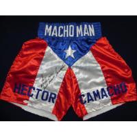 Short Autografiado Hector Macho Camacho Box Boxeo Bandera, usado segunda mano   México 