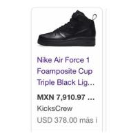 Usado, Tenia Nike Air Force Foamposite Cup Triple Black . segunda mano   México 