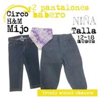 2 Pantalon Mezclilla Niña + Pañoleta Babero La Segunda Bazar, usado segunda mano   México 
