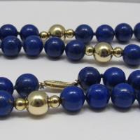Usado, Collar Vintage Antiguo De Piedra Lapis Lazuli Y Oro 14k segunda mano   México 