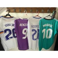 Jersey Modric Benzema Rodrygo Vini Jr Autografos Real Madrid segunda mano   México 