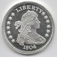 Moneda 1804 Liberty Flowing Hair Plata 31g Onza Proof Copia, usado segunda mano   México 