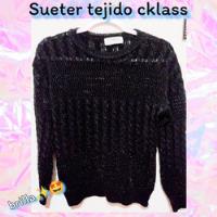 Suéter Negro Tejido Con Brillos Marca Cklass , usado segunda mano   México 