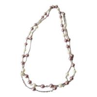 Usado, $ Collar Largo Perlas Doble Rosa Esmerilado Antiguo Años 50. segunda mano   México 