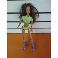 Barbie Morena Patinadora Shorts Verde Patines 1998 segunda mano   México 