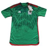 Jersey Oficial adidas Selección Mexicana Autografiada Qatar segunda mano   México 