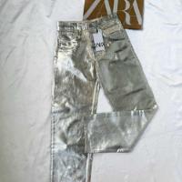 Pantalón Metalizado Plata Zara - Ref. 9632/066 segunda mano   México 