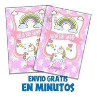 Usado, Kit Juegos Baby Shower Unicornio + Loteria + segunda mano   México 
