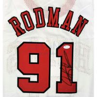 Jersey Autografiado Dennis Rodman Chicago Bulls Cstm Blanco segunda mano   México 