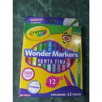 Plumones Wonder Markers Punta Fina Crayola Lavable 12pz segunda mano   México 