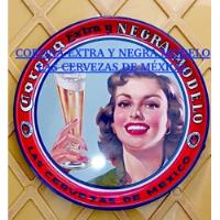 Antigua Charola Cerveza Corona Extra Y Negra Modelo Hermosa segunda mano   México 