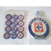 24 Botones Metalicos + Vela Pastel Fiesta Futbol Cruz Azul segunda mano   México 