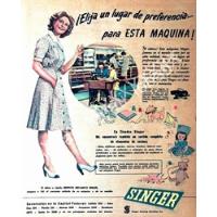 Cartel De Publicidad Antigua De Maquinas De Coser Singer 194, usado segunda mano   México 