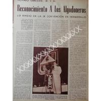 Cartel De Alvaro Obregon Jr. Y Algodoneros De Sonora 1956 segunda mano   México 