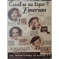 Cartel Vintage Publicidad Antigua Radios Emerson 1939 /394 segunda mano   México 