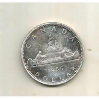 Moneda De Plata Un Dolar Canada Indios Con Canoa 1966, usado segunda mano   México 