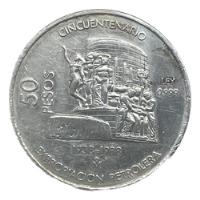 Moneda 50 Pesos, Expropiacion Petrolera 1988, Plata Pura segunda mano   México 