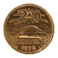 Moneda De 20 Centavos Mexicana Antigua Teotihuacan 1970, usado segunda mano   México 