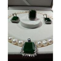 Collar Perlas Cultivadas C/dije Y Aretes ,anillo,topacios Na segunda mano   México 
