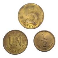Monedas De Perú 5, 1 Y 1/2 Sol De Oro 3 Piezas Años 70's, usado segunda mano   México 