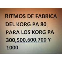 Ritmos De Fábrica Korg Pa 80 Para Korg Pa  Del 300 Al 1000 segunda mano   México 