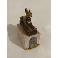 Figura Egipcia En Bronce Anubis Base Piedra Vintage segunda mano   México 
