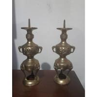 Hermosos Candelabros-candeleros Antiguos En Bronce Remato, usado segunda mano   México 