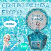 Kit Imprimible Centro De Mesa Caja Hexagonal Frozen Editable segunda mano   México 