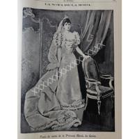 Usado, Grabado Antiguo. 1896 Vestido De Novia, Princesa De Gales segunda mano   México 
